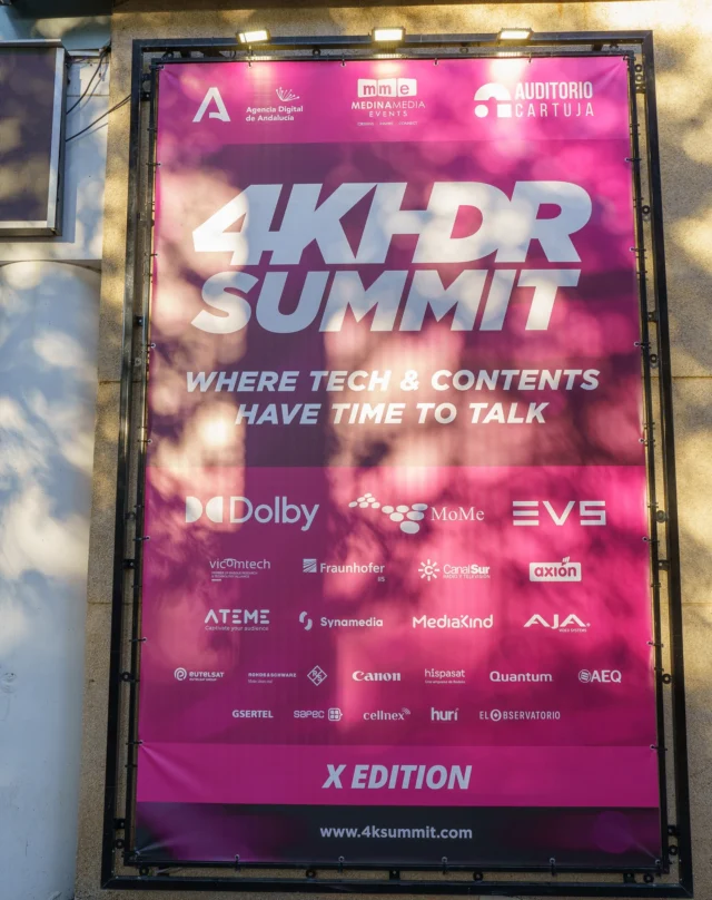 📺 4K HDR Summit 2024

✅ The tenth edition of the 4K HDR Summit was a great success. We would like to thank our sponsors who made it possible:

Agencia Digital de Andalucía, Auditorio Cartuja, Dolby, MoMe, EVS, Vicomtech, Fraunhofer IIS, Canal Sur Radio y Televisión, Axión, Ateme, Synamedia, MediaKind, AJA Video Systems, Eutelsat, Rohde & Schwarz, Canon, Hispasat, Quantum, AEQ, Gsertel, Sapec, Cellnex, Hurí, El Observatorio.

See you in 2025!

#4K #8K #tv #UHD #Technology #4KHDRSummit #Audio #video #Streaming #Tech #Sevilla #Spain.